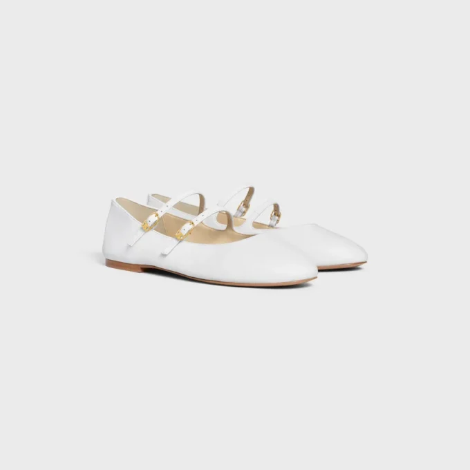 Les Ballerines CELINE Double Strap i lammskinn