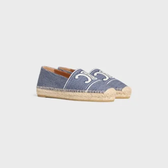 Les Espadrilles CELINE i randigt tyg med Triomphe