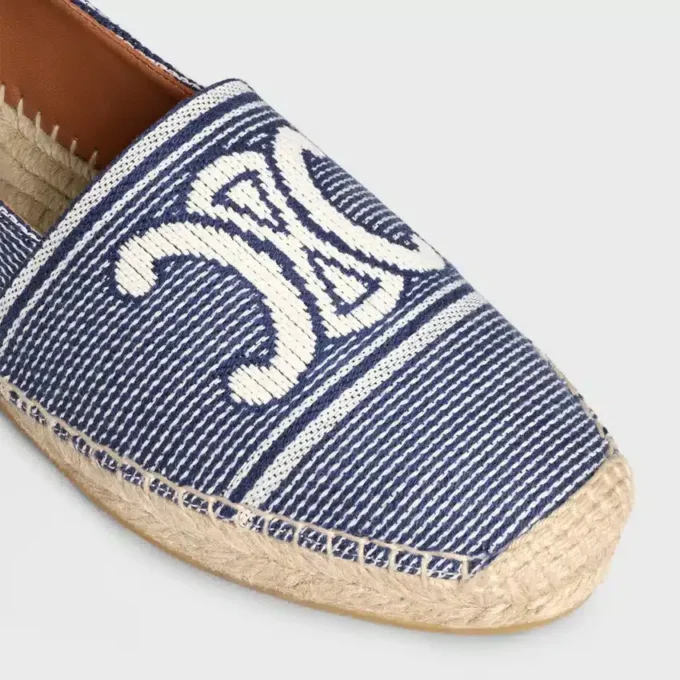Les Espadrilles CELINE i randigt tyg med Triomphe Les Espadrilles CELINE i randigt tyg med Triomphe