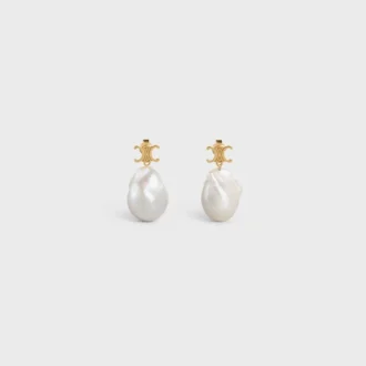 Les Perles CELINE Baroque Örhängen i mässing med guldfinish och odlade pärlor