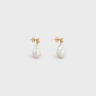 Les Perles CELINE Baroque Örhängen i mässing med guldfinish och odlade pärlor