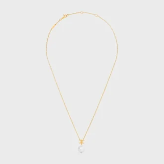 Les Perles CELINE-halsband i hartsperlor och mässing med guldfinish