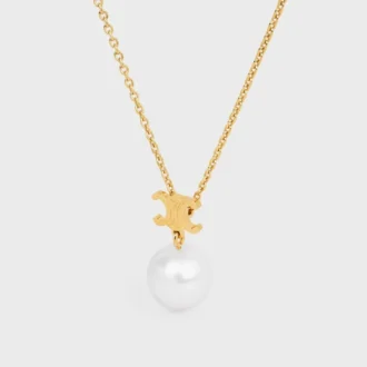 Les Perles CELINE-halsband i hartsperlor och mässing med guldfinish