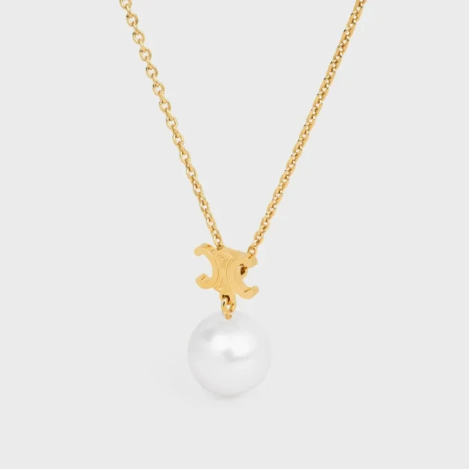 Les Perles CELINE-halsband i hartsperlor och mässing med guldfinish Les Perles CELINE-halsband i hartsperlor och mässing med guldfinish
