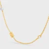 Les Perles CELINE-halsband i strass, hartsperlor och mässing med guldfinish Les Perles CELINE-halsband i strass, hartsperlor och mässing med guldfinish
