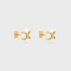 Les Perles CELINE-örhängen i strass, pärlor av harts och mässing med guldfinish Les Perles CELINE-örhängen i strass, pärlor av harts och mässing med guldfinish