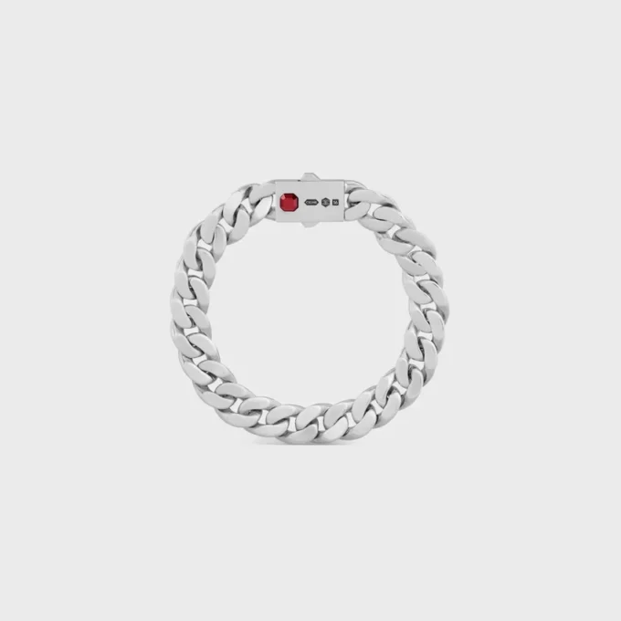 Les Poincons CELINE-armband i sterlingsilver och granat