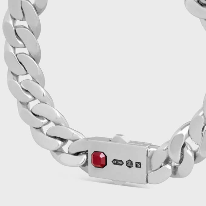 Les Poincons CELINE-armband i sterlingsilver och granat