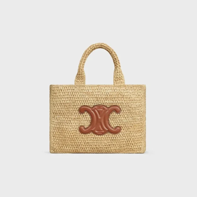 Liten Cabas Thais i raffia och kalvskinn Liten Cabas Thais i raffia och kalvskinn