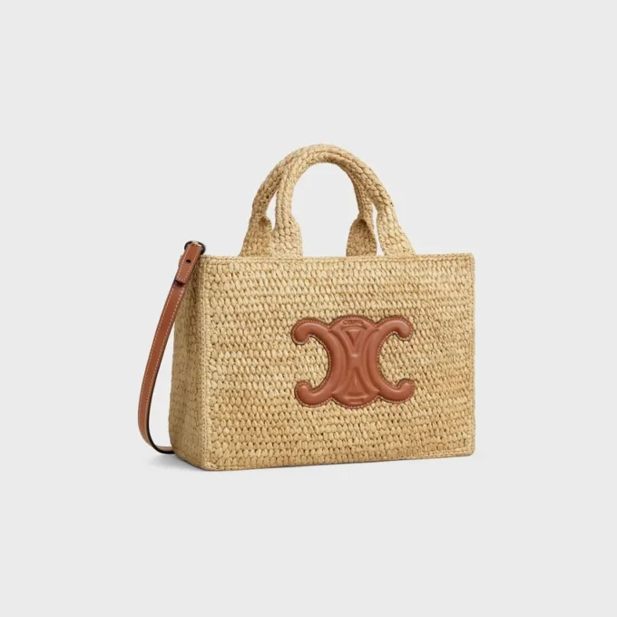 Liten Cabas Thais i raffia och kalvskinn Liten Cabas Thais i raffia och kalvskinn
