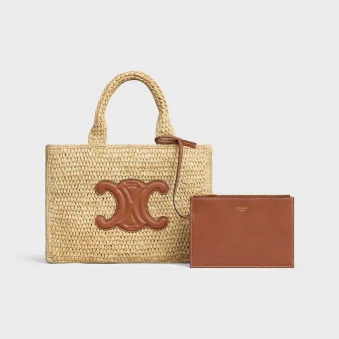 Liten Cabas Thais i raffia och kalvskinn Liten Cabas Thais i raffia och kalvskinn