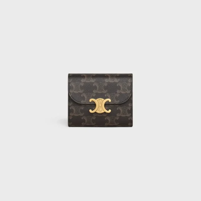 Liten plånbok med lock Triomphe Canvas