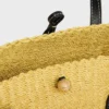 Liten Triomphe-korg med pärlor i sisal och kalvskinn Liten Triomphe-korg med pärlor i sisal och kalvskinn