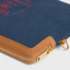 Litet etui med rem Cuir Triomphe i textil med broderi