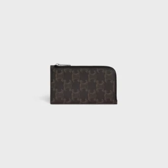 Lång korthållare med dragkedja i Triomphe Canvas Lång korthållare med dragkedja i Triomphe Canvas