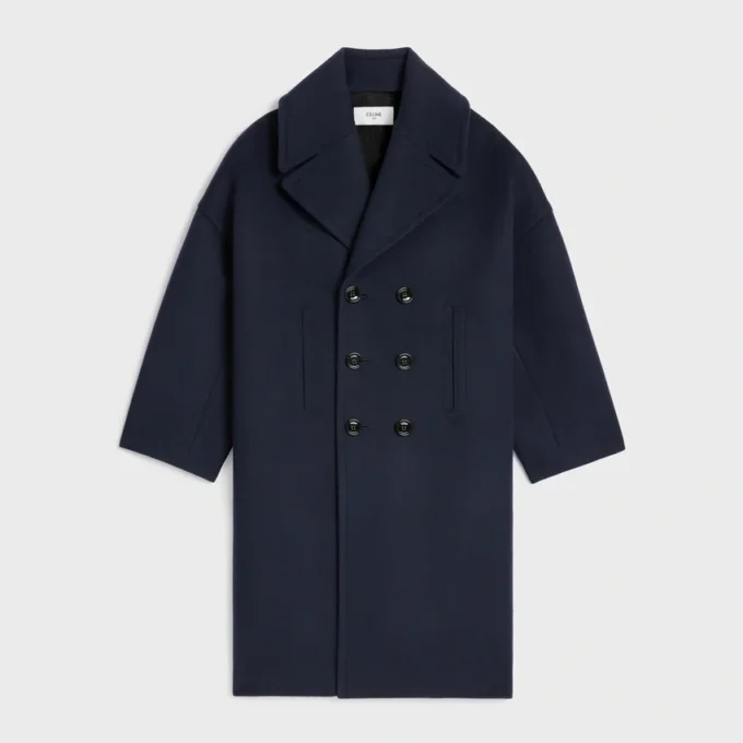 Lång peacoat i ullfilt