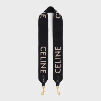 Lång rem i ull med CELINE-jacquard