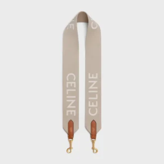 Lång rem i ull med CELINE-jacquard