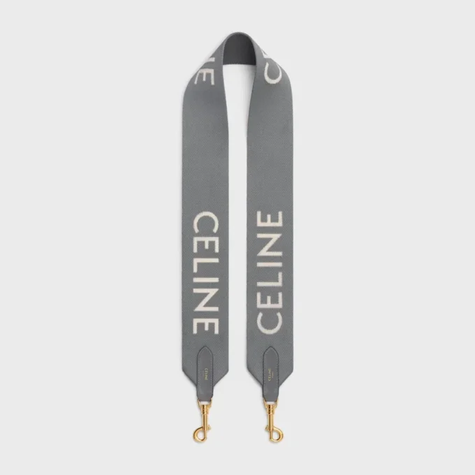 Lång rem i ull med CELINE-jacquard