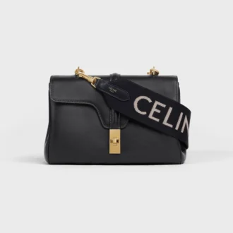 Lång rem i ull med CELINE-jacquard