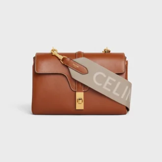 Lång rem i ull med CELINE-jacquard