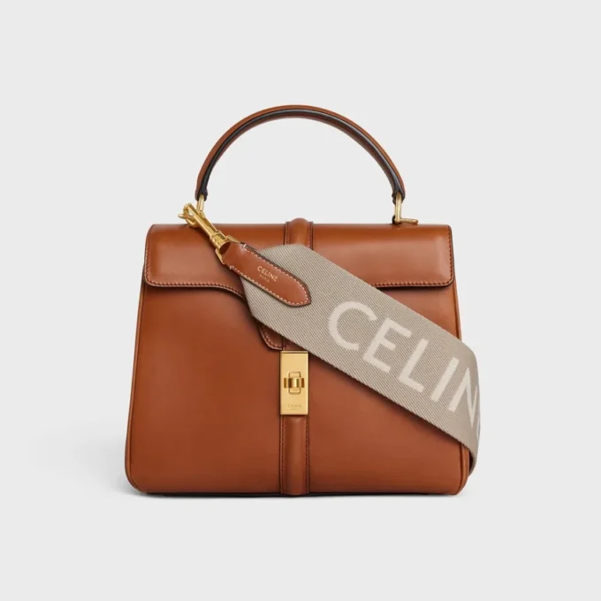 Lång rem i ull med CELINE-jacquard