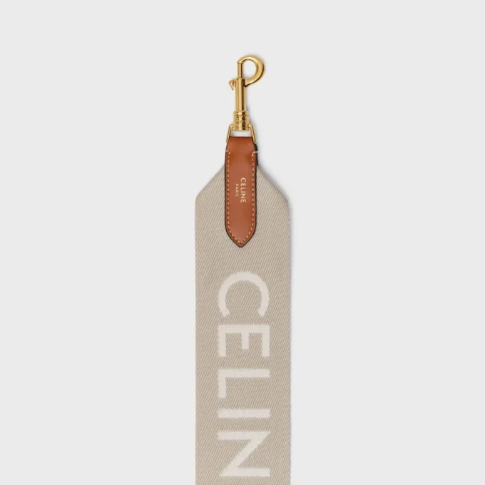Lång rem i ull med CELINE-jacquard