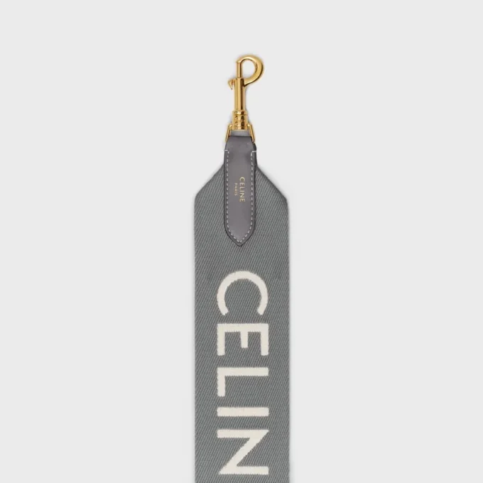 Lång rem i ull med CELINE-jacquard