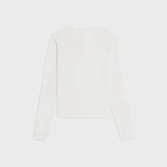Långärmad T-shirt i ribbad bomullsjersey