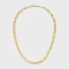 Långt halsband med berlocker i mässing med guld- och rodiumfinish Långt halsband med berlocker i mässing med guld- och rodiumfinish