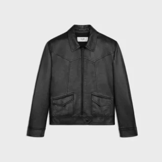 Löst sittande blousonjacka i mjukt lammskinn