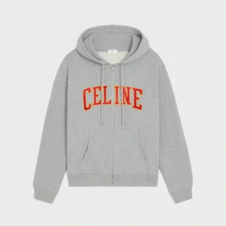 Löst sittande hoodie med dragkedja i bomullsfleece