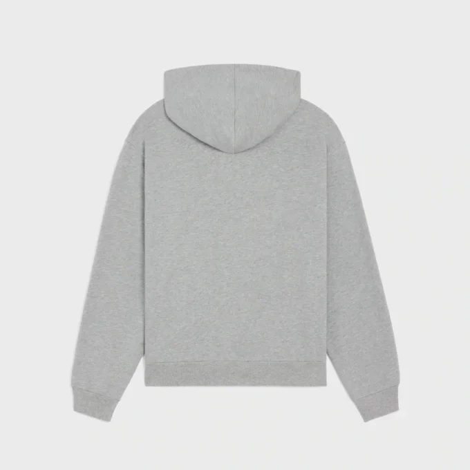 Löst sittande hoodie med dragkedja i bomullsfleece Löst sittande hoodie med dragkedja i bomullsfleece
