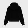 Löst sittande hoodie med dragkedja i sammetjersey Löst sittande hoodie med dragkedja i sammetjersey