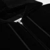 Löst sittande hoodie med dragkedja i sammetjersey Löst sittande hoodie med dragkedja i sammetjersey