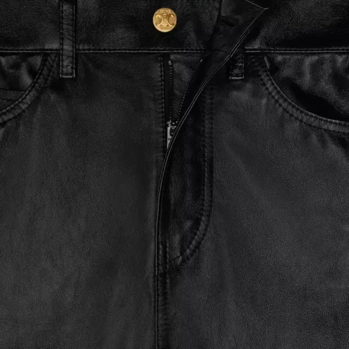 Lulu-jeans i mjukt lammskinn