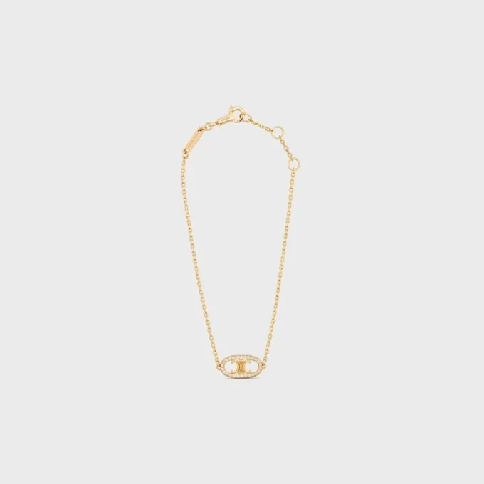 Maillon Triomphe-armband i gult guld och diamanter