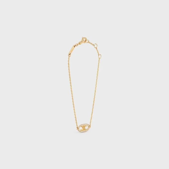 Maillon Triomphe-armband i gult guld och diamanter