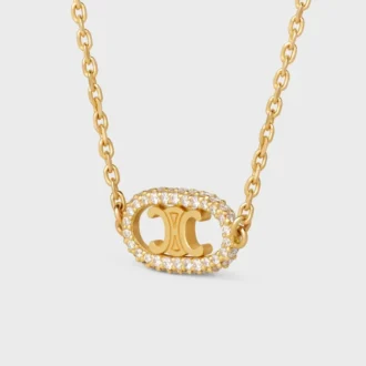 Maillon Triomphe-halsband i gult guld och diamanter