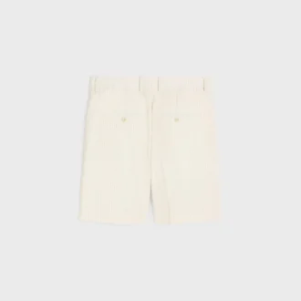 Masculin-shorts med tre veck i randig ull