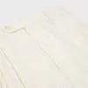 Masculin-shorts med tre veck i randig ull Masculin-shorts med tre veck i randig ull