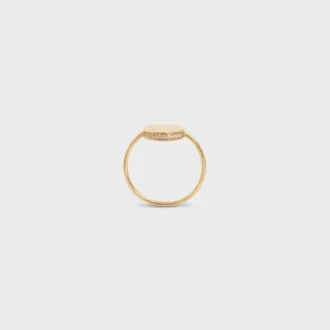 Medaille CELINE-ring i gult guld och diamanter