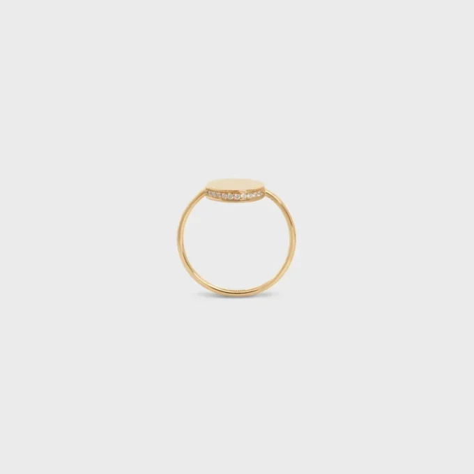 Medaille CELINE-ring i gult guld och diamanter Medaille CELINE-ring i gult guld och diamanter