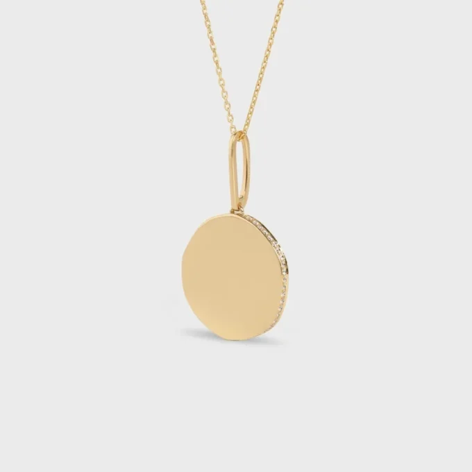 Medaille CELINE Small-halsband i gult guld och diamanter Medaille CELINE Small-halsband i gult guld och diamanter