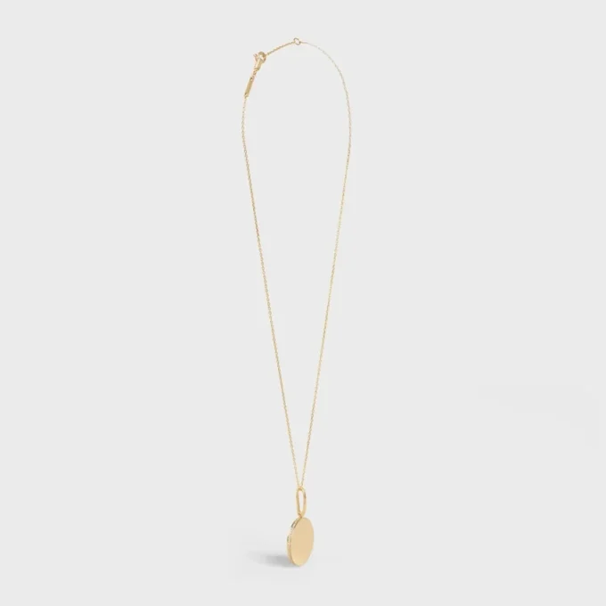 Medaille CELINE Small-halsband i gult guld och diamanter Medaille CELINE Small-halsband i gult guld och diamanter