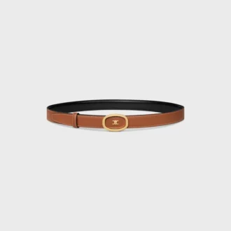 Medium 25 mm vändbart CELINE Alix-bälte i taurillon och naturligt kalvskinn