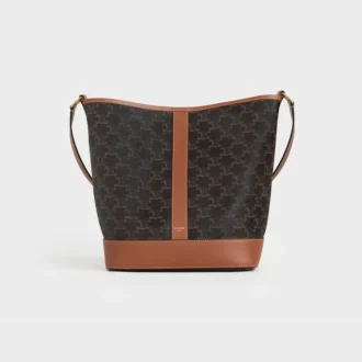 Medium Bucket i Triomphe Canvas och kalvskinn