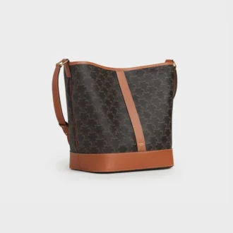 Medium Bucket i Triomphe Canvas och kalvskinn