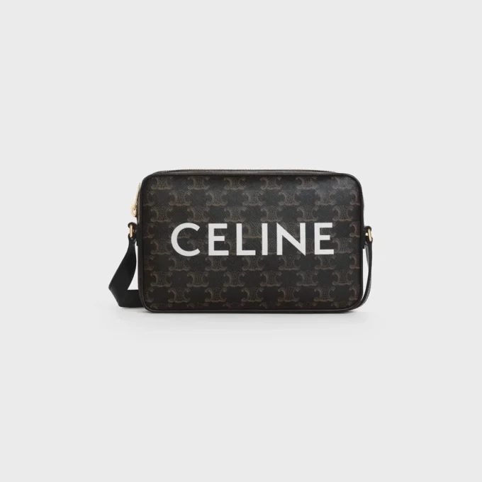 Medium messenger-väska i Triomphe Canvas med CELINE-tryck