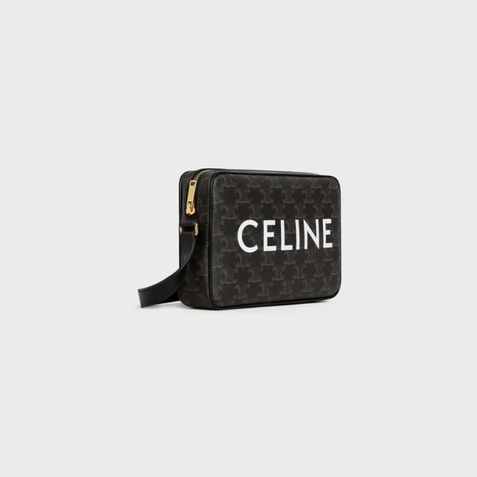 Medium messenger-väska i Triomphe Canvas med CELINE-tryck